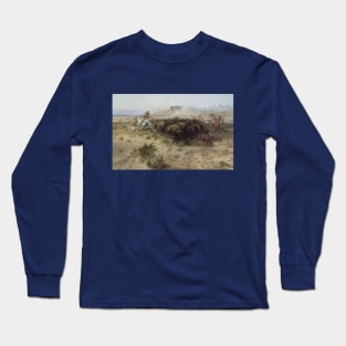 Buffalo Hunt No. 26 by Charles Marion Russell Long Sleeve T-Shirt